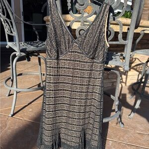 NWOT New York & Company Black and Nude  Midi Dress